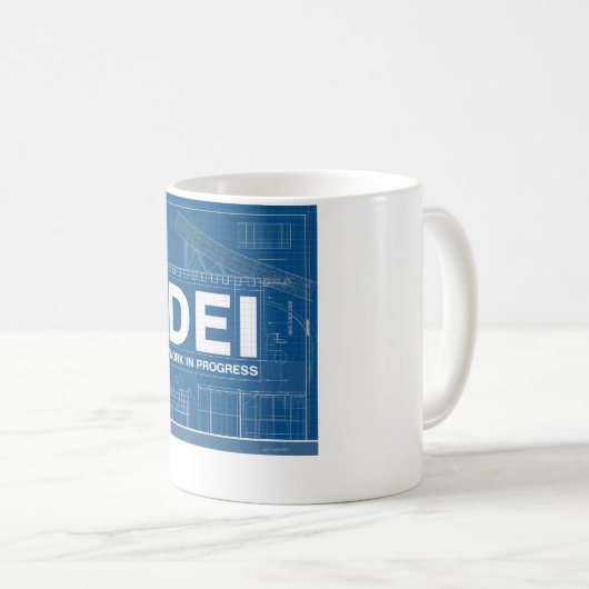 DEI Work Blueprint Technical Drawing Mok (Voorkant rechts)