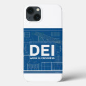 DEI Work Blueprint Technische tekening iPhone case (Achterkant)