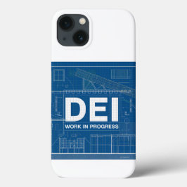 DEI Work Blueprint Technische tekening iPhone case