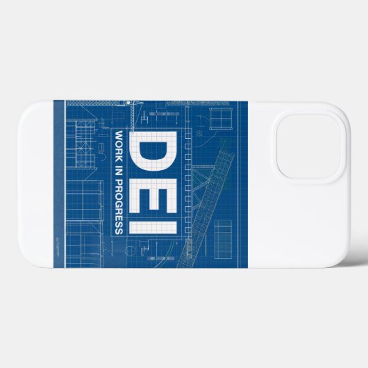 DEI Work Blueprint Technische tekening iPhone case (Achterkant (horizontaal))