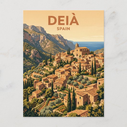 Deià dorp Spanje Briefkaart (Voorkant)