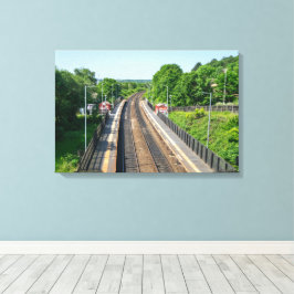 Deighton Railway Station, Huddersfield Canvas Afdruk