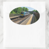 Deighton Railway Station, Huddersfield Ovale Sticker (Tas)