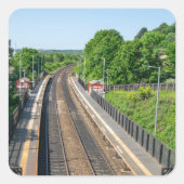 Deighton Railway Station, Huddersfield Vierkante Sticker (Voorkant)