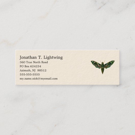 Deilephila Nerii - Oleander Hawk-Moth Business Car Mini Visitekaartje (Achterkant)