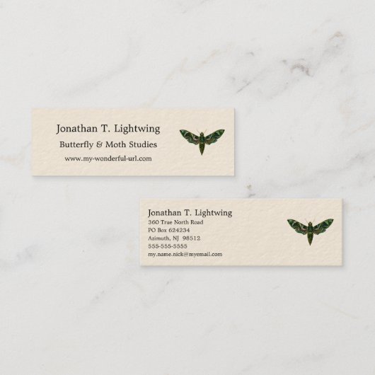 Deilephila Nerii - Oleander Hawk-Moth Business Car Mini Visitekaartje (Voorkant / Achterkant)