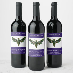 Deilephila Nerii - Oleander Hawk-Moth Wine Label Wijn Etiket