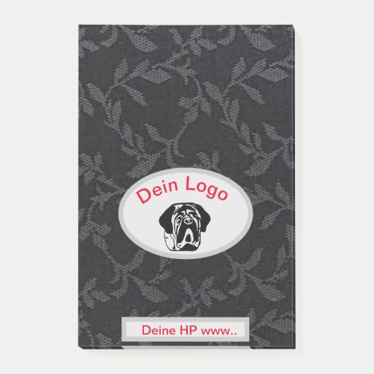  Dein Bild Mastiff Bulldog Logo Klebezettel Post-it® Notes (Voorkant)
