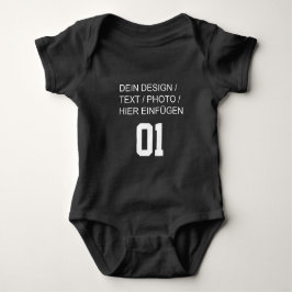 DEIN DESIGN/TEXT/FOTO Football Jersey Babybodies Romper