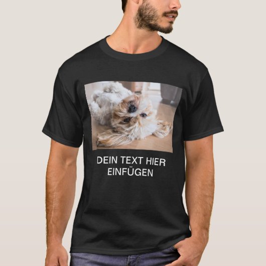 DEIN DESIGN/TEXT/FOTO Herren Hund schwarz T-shirt (Voorkant)