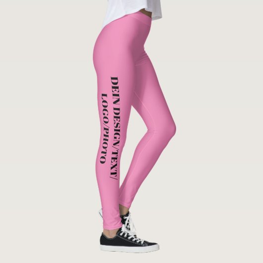 DEIN DESIGN/TEXT/PHOTO/LOGO rosa Frauen Sport Leggings (Rechts)