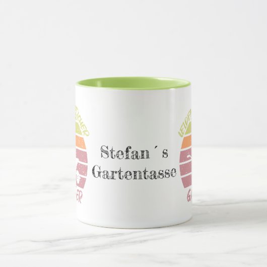 dein Name personalisierbares Design Gärtner Mok (Midden)