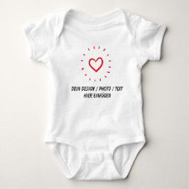 DEIN ONTWERP/TEKST/FOTO-hart, Babylichamen Romper