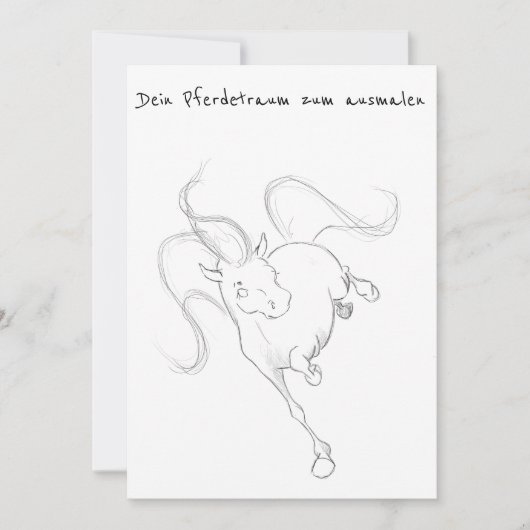 Dein Traumpferd zum ausmalen, Geburtstagskarte Feestdagenkaart (Voorkant)