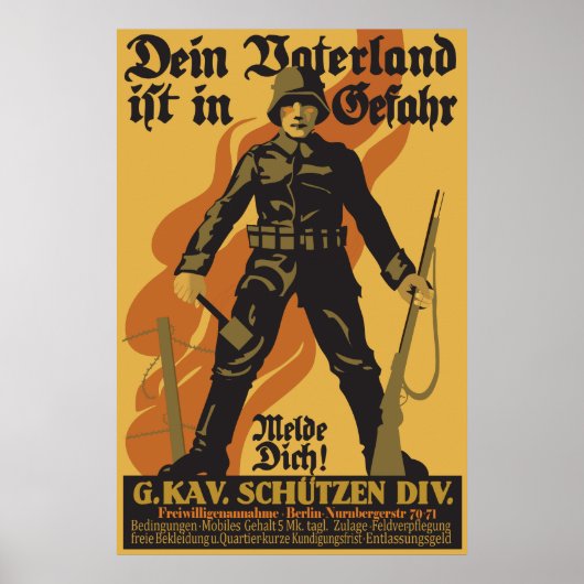 Dein Vaterland ist in Gefahr Poster (Voorkant)