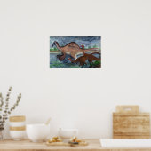 Deinocheirus en Gallimimus Print (Keuken)