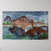 Deinocheirus en Gallimimus Print (Voorkant)