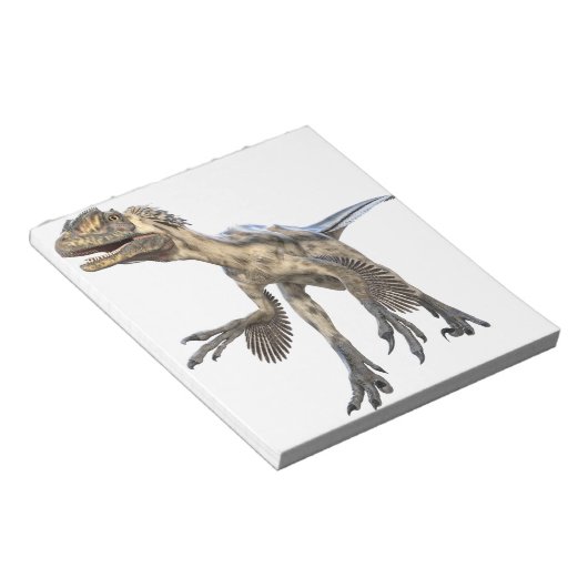 Deinonychus dinosauer-oplading notitieblok (Schuin)
