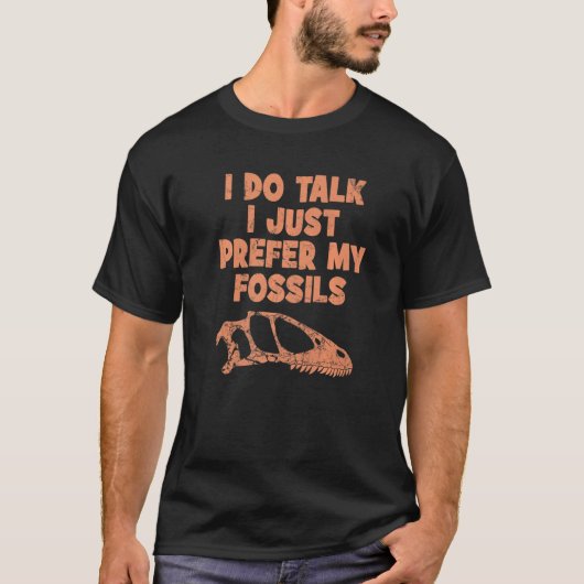 Deinonychus Head Fossil Skull Dinosaur Bones T-shirt (Voorkant)