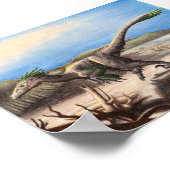 Deinonychus op Beach Print (Hoek)