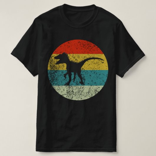 deinonychus retro  silhouette 70 s t-shirt (Design voorkant)