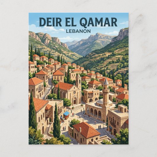 Deir el Qamar Libanon Briefkaart (Voorkant)