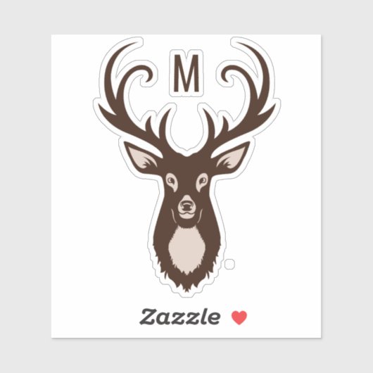 Deite met uw monogram sticker (Vel)