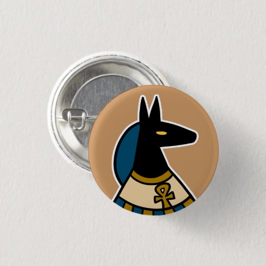 Deity : Anubis Ronde Button 3,2 Cm (Voorkant /achterkant)