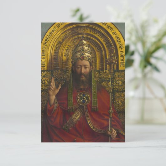 Deity Enthroned, Christus, het Gent Altarpart Bedankkaart (Staand voorkant)