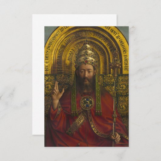 Deity Enthroned, Christus, het Gent Altarpart Bedankkaart (Voorkant / Achterkant)