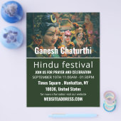 Deity God Statue, Hindu Event Adverteren Flyer (Enkel)