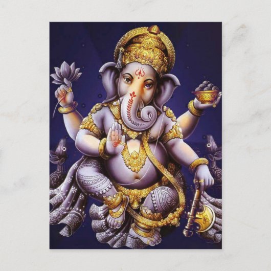 Deity van de Olifant van Ganesha Hindoese India Briefkaart (Voorkant)