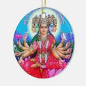 Deity van Gayatri Devi van de godin Keramisch Ornament (Links)