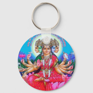 Deity van Gayatri Devi van de godin Sleutelhanger