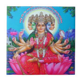 Deity van Gayatri Devi van de godin Tegeltje (Voorkant)