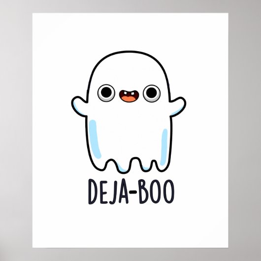 Deja Boo Cute Halloween Ghost Pun Poster (Voorkant)