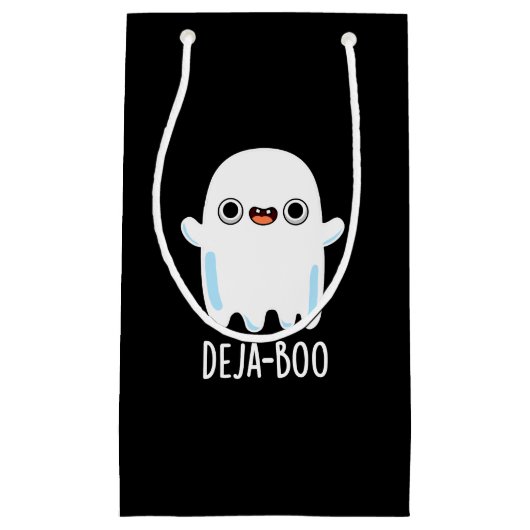 Deja Boo Funny Ghost Pun Dark BG Klein Cadeauzakje (Voorkant)