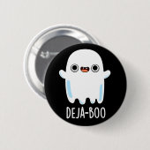 Deja Boo Funny Ghost Pun Dark BG Ronde Button 5,7 Cm (Voorkant /achterkant)