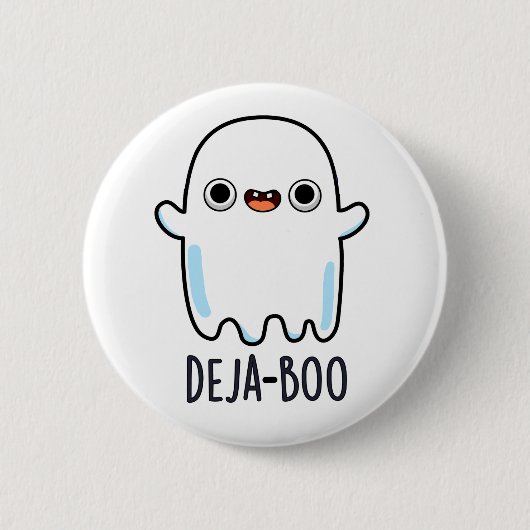Deja Boo Funny Ghost Pun Ronde Button 5,7 Cm (Voorkant)