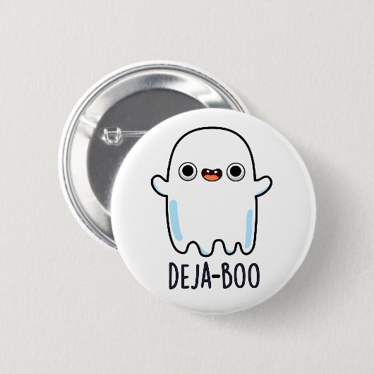 Deja Boo Funny Ghost Pun Ronde Button 5,7 Cm (Voorkant /achterkant)