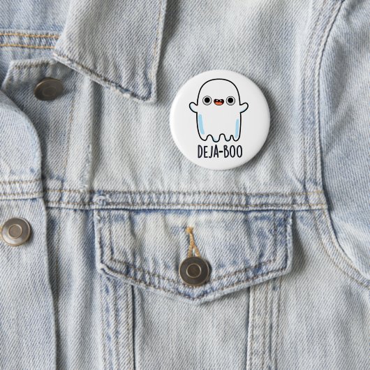 Deja Boo Funny Ghost Pun Ronde Button 5,7 Cm (In situ)