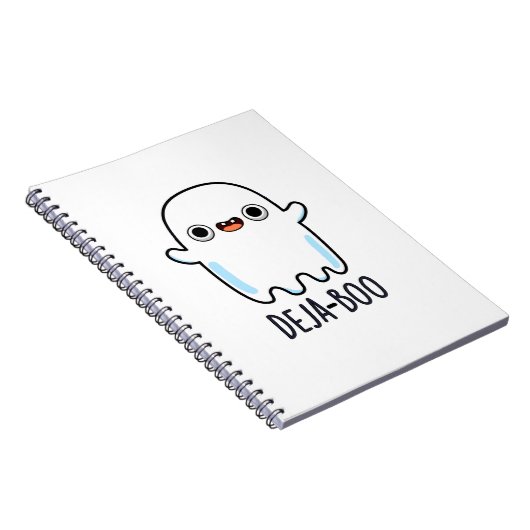 Deja Boo Schattige Halloween Geest Strekking Notitieboek (Rechterzijde)