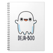 Deja Boo Schattige Halloween Geest Strekking Notitieboek (Voorkant)