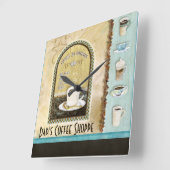 Deja' Brew Coffee Art Stapelde Cups Mok Caffeine Vierkante Klok (Hoek)