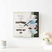 Deja' Brew Coffee Art Stapelde Cups Mok Caffeine Vierkante Klok (Huis)