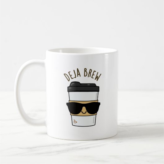 Deja Brew Funny Coffee Pun Koffiemok (Links)