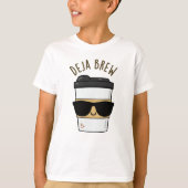 Deja Brew Funny Coffee Pun T-shirt (Voorkant)