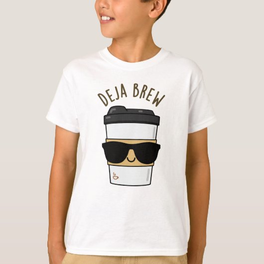 Deja Brew Funny Coffee Pun T-shirt (Voorkant)