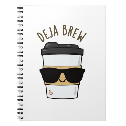 Deja Brew Grappige Koffie Woordgrap Notitieboek (Voorkant)