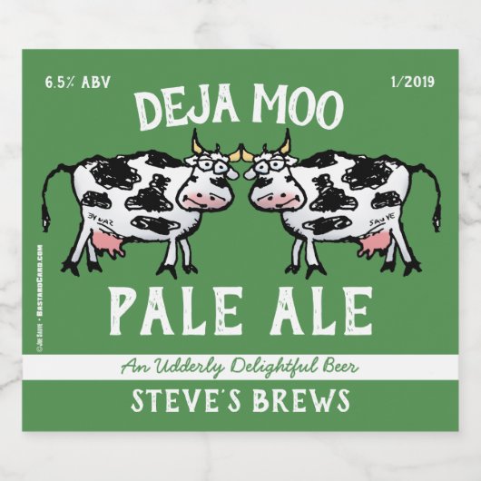 Deja Moo Funny Koe Bier Etiket (Enkel label)